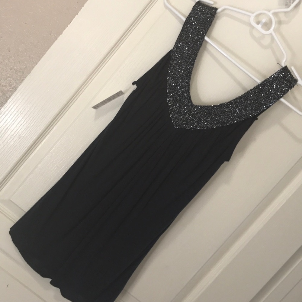 Dark blue Matty M beaded tank
